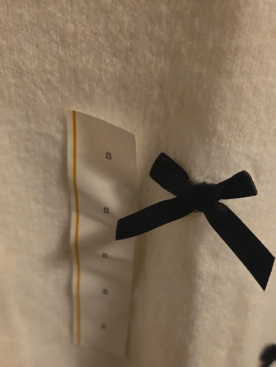 a new day Cream Cardigan with Black Bow Accents - Picture 2 of 4